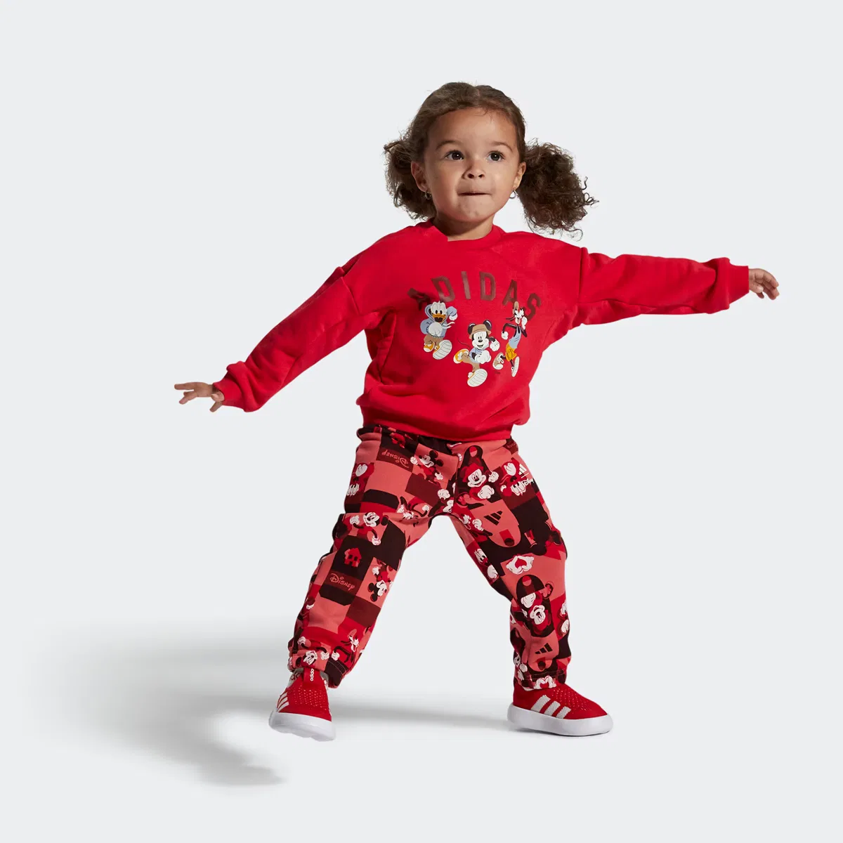 Детские туфли для мальчиков с широкой колодкой Bubblecomfy Adidas, Better Scarlet/Ftwr White/Core Black — фото 4