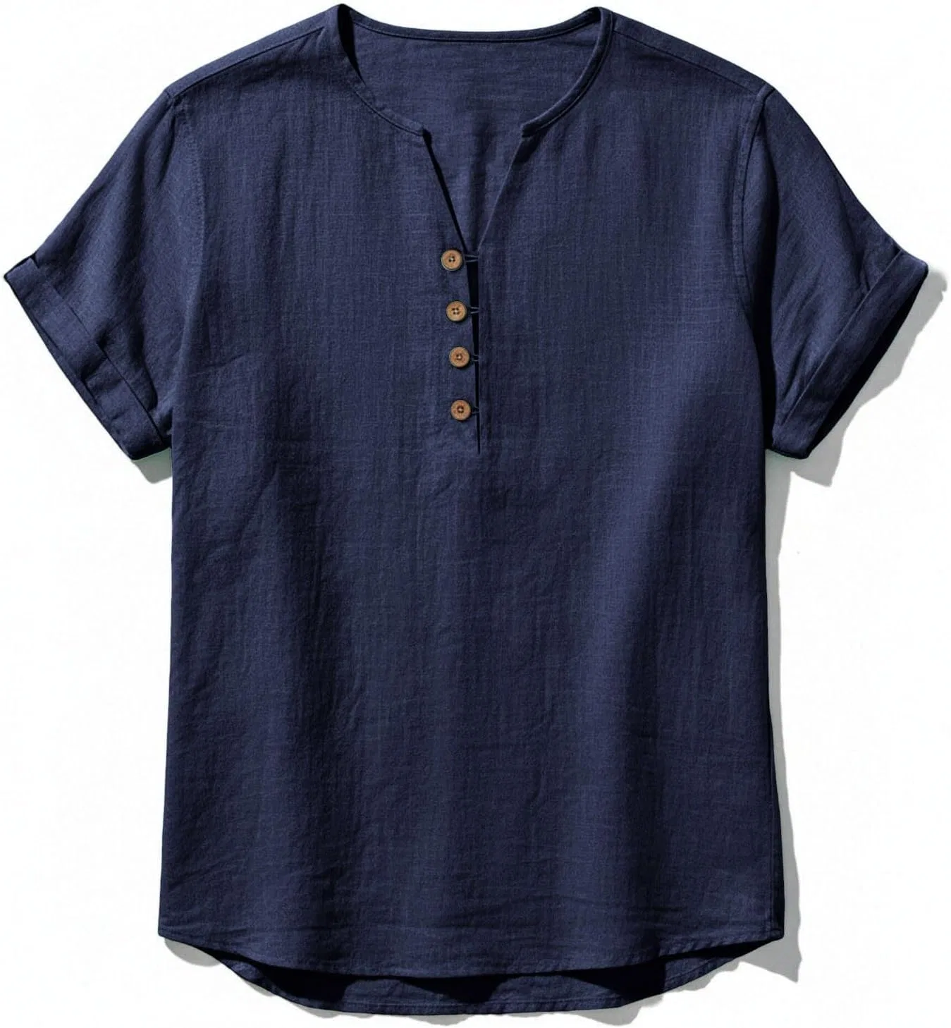 Мужская футболка повседневная хлопковая с воротником, Dark Navy — фото 4
