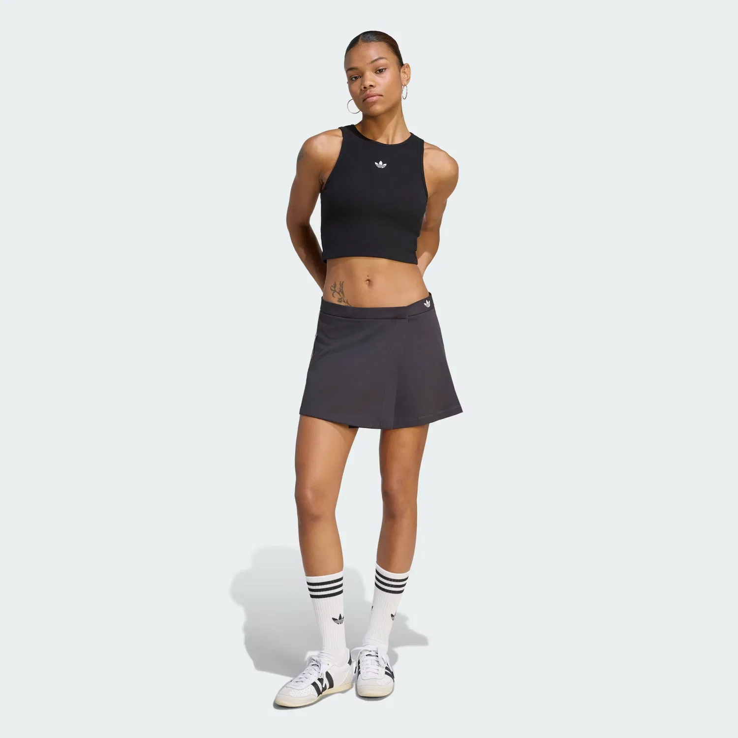 Женская юбка плиссированная Adidas Originals, Utility Black/Cloud White — фото 3