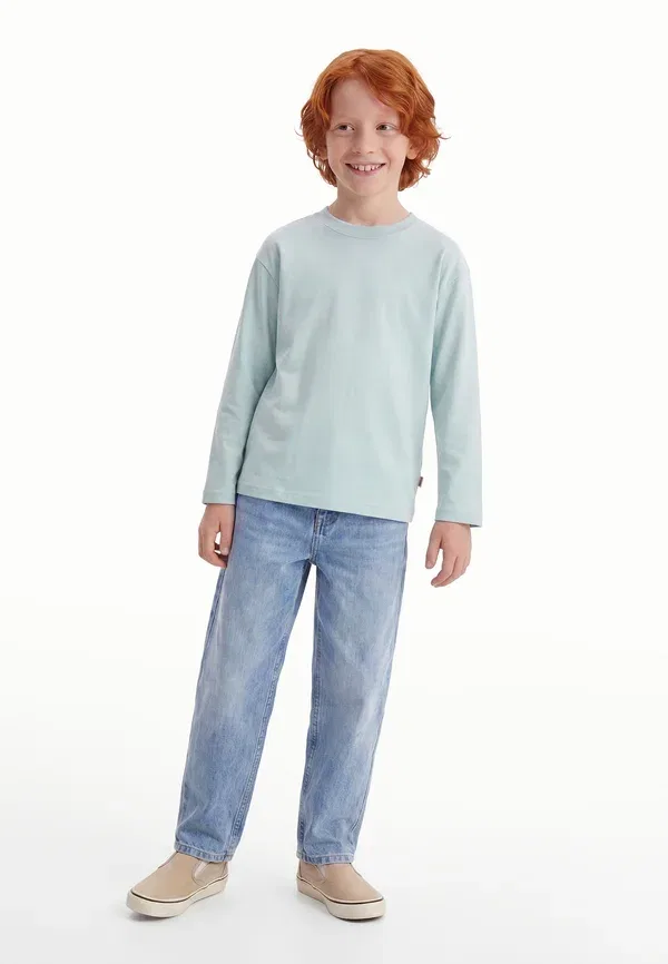 Футболка с длинным рукавом хлопковая Johan Wheat multi blue stripe, синий