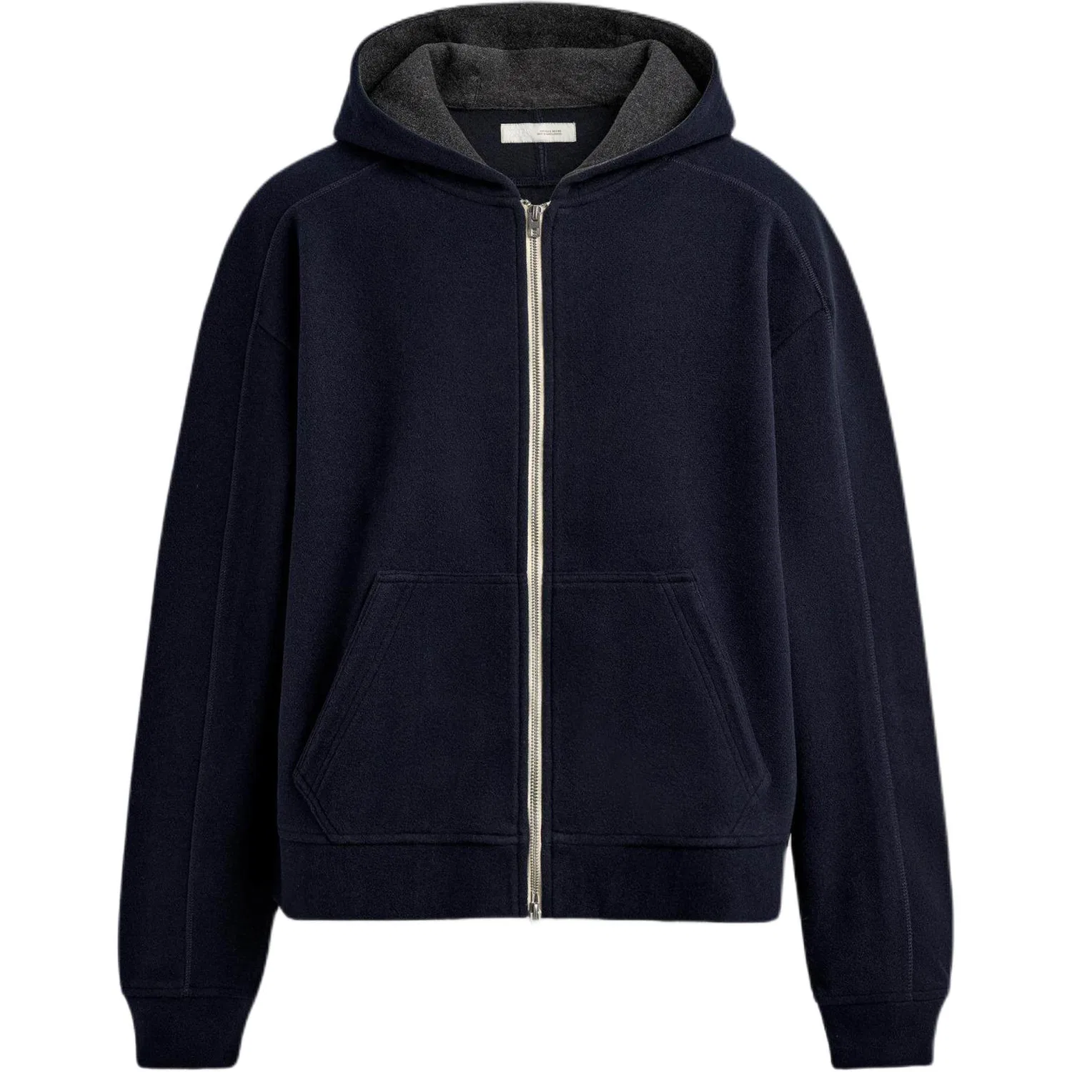 Мужская толстовка с капюшоном на молнии с длинным рукавом, ZARA, Sea Blue