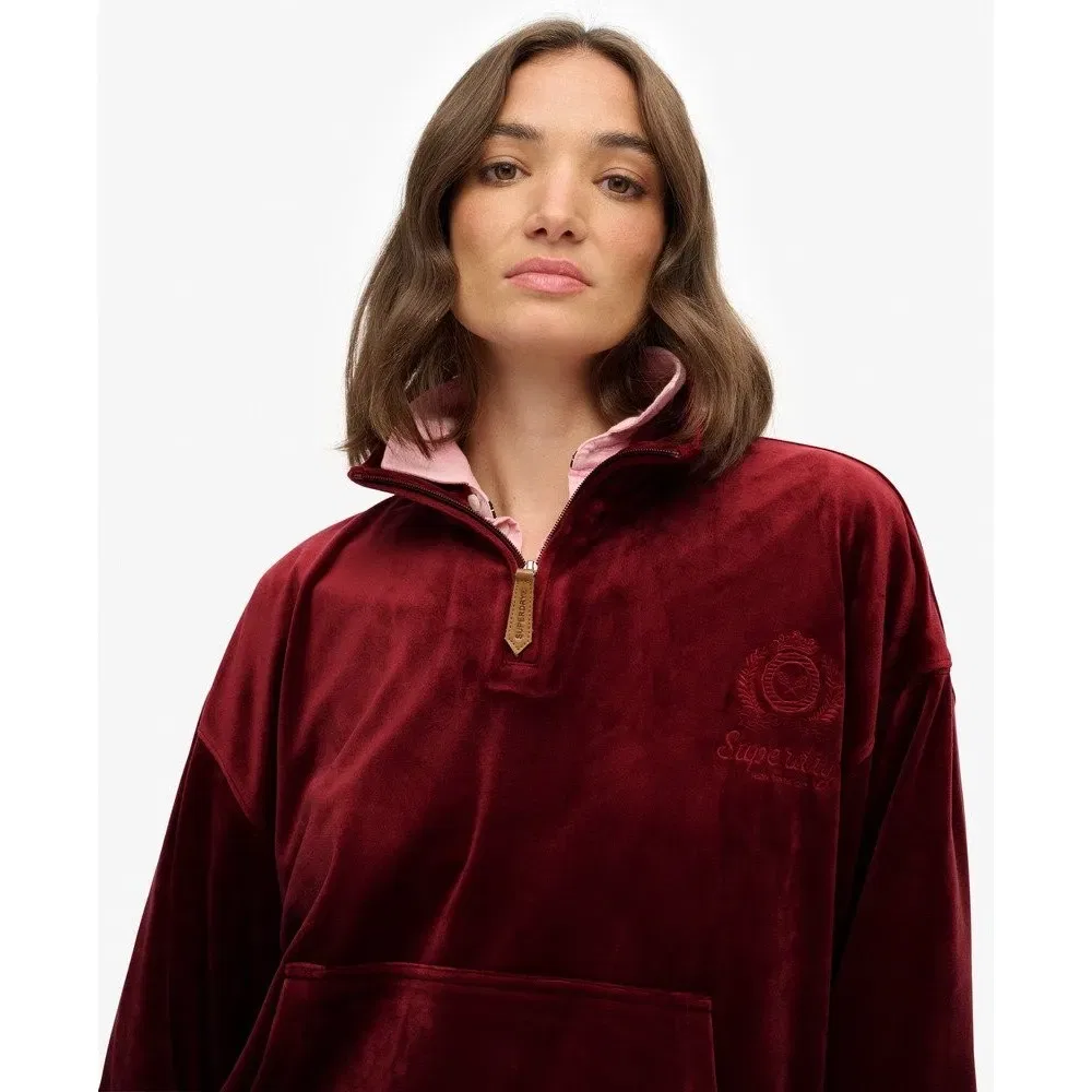 Худи на молнии Superdry Country Club Velour, красный — фото 3