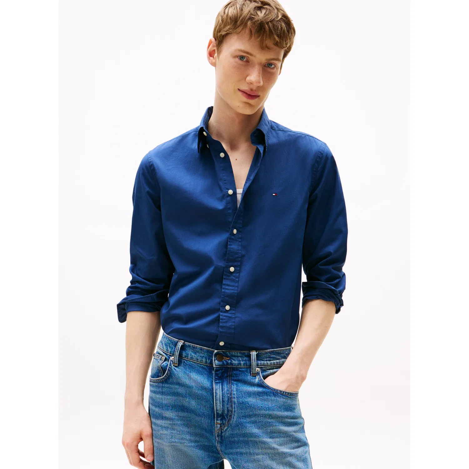 Мужская классическая рубашка regular fit Tommy Hilfiger, Aegean Sea