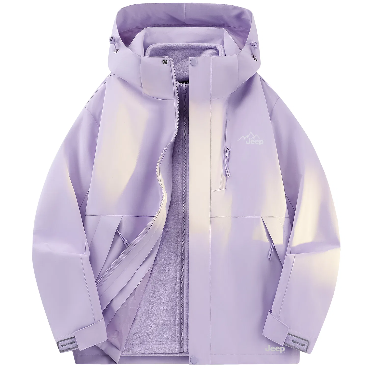 Детская куртка с капюшоном, съемная подкладка, модель Jeep, Snow Purple