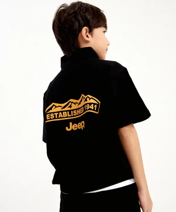 Футболка с круглым вырезом, Mountain, Jeep Kids, белый
