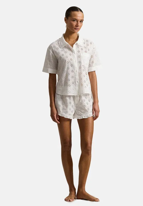 Пижамный комплект из хлопка Eyelet set Polo Ralph Lauren, White Cloud, белый — фото 2