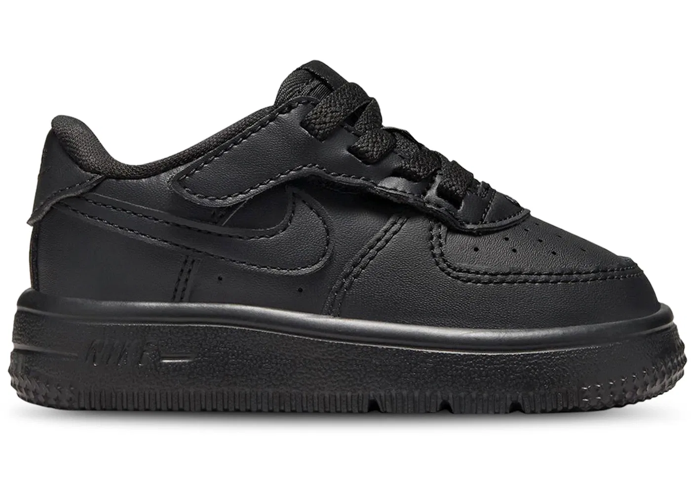Детские кроссовки с удобной системой шнуровки Nike Force 1 Low EasyOn, Black/Black/Black