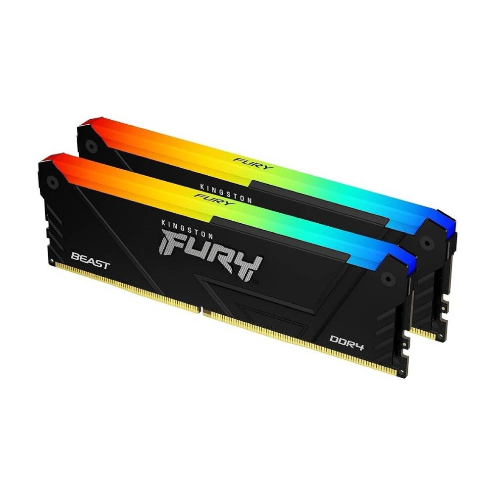 

Оперативная память Kingston Fury Beast RGB Black, 32 Гб DDR4 (2x16 Гб), 3200 МГц, CL16, KF432C16BB2AK2/32, черный