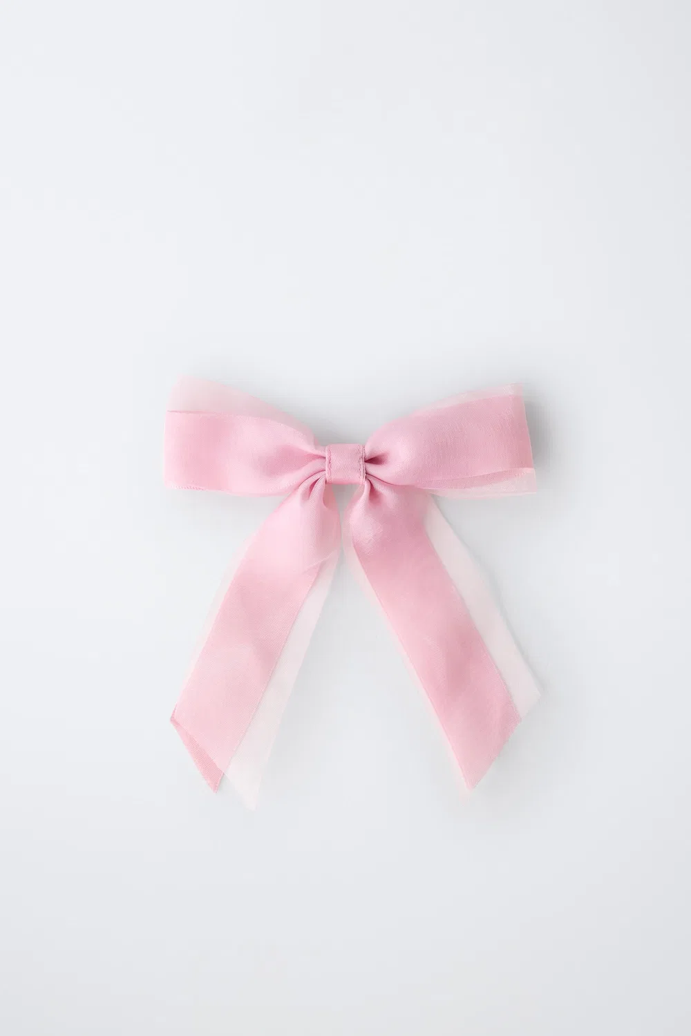 Заколка для волос в виде бантика из органзы ZARA, Pastel Pink — фото 4