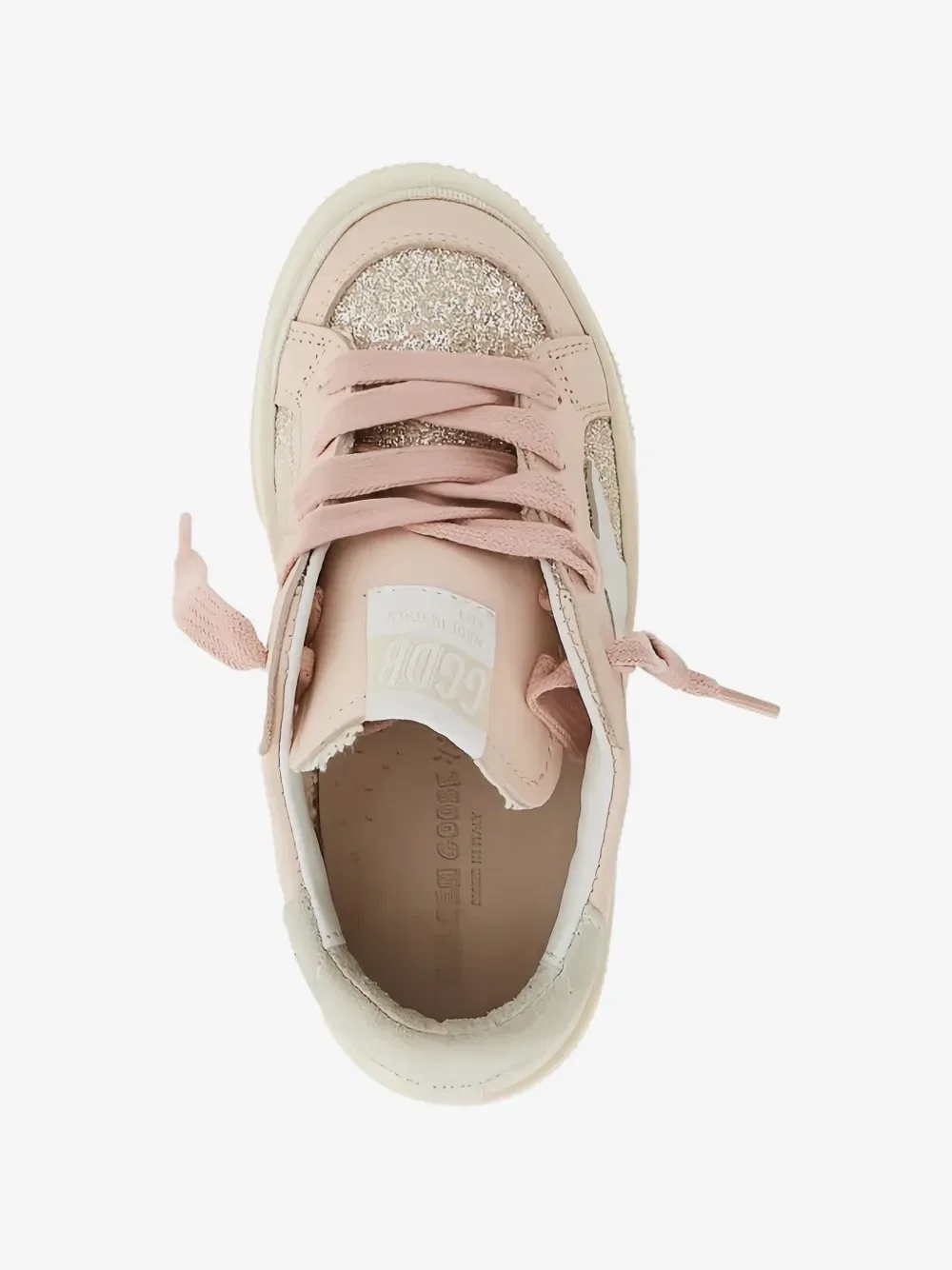 Кроссовки May с блестками Golden Goose Kids, бежевый — фото 2