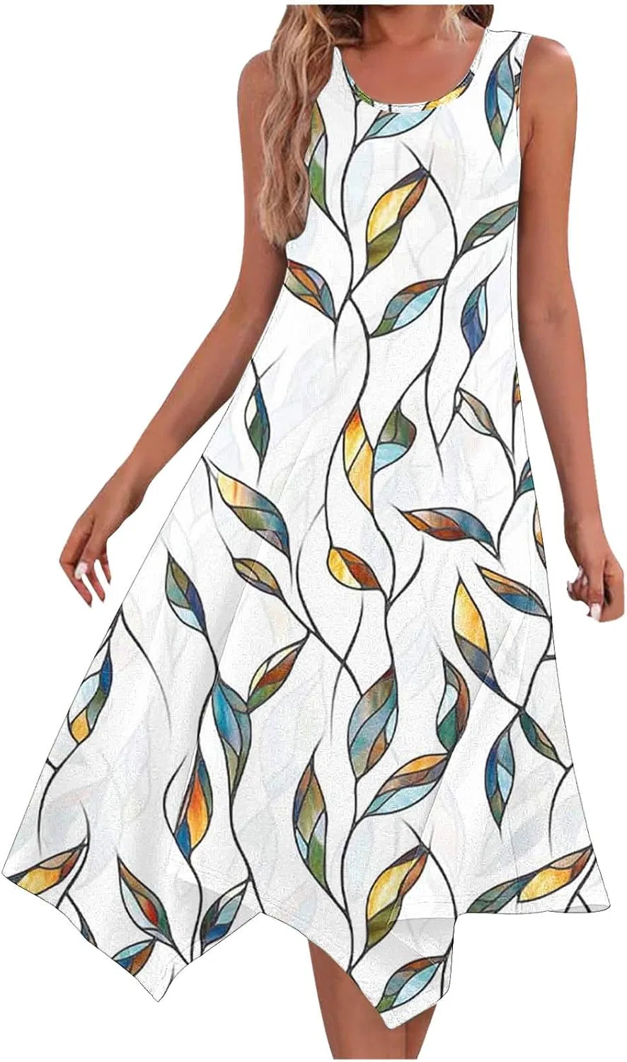 Женское летнее платье-комбинация Boho, White