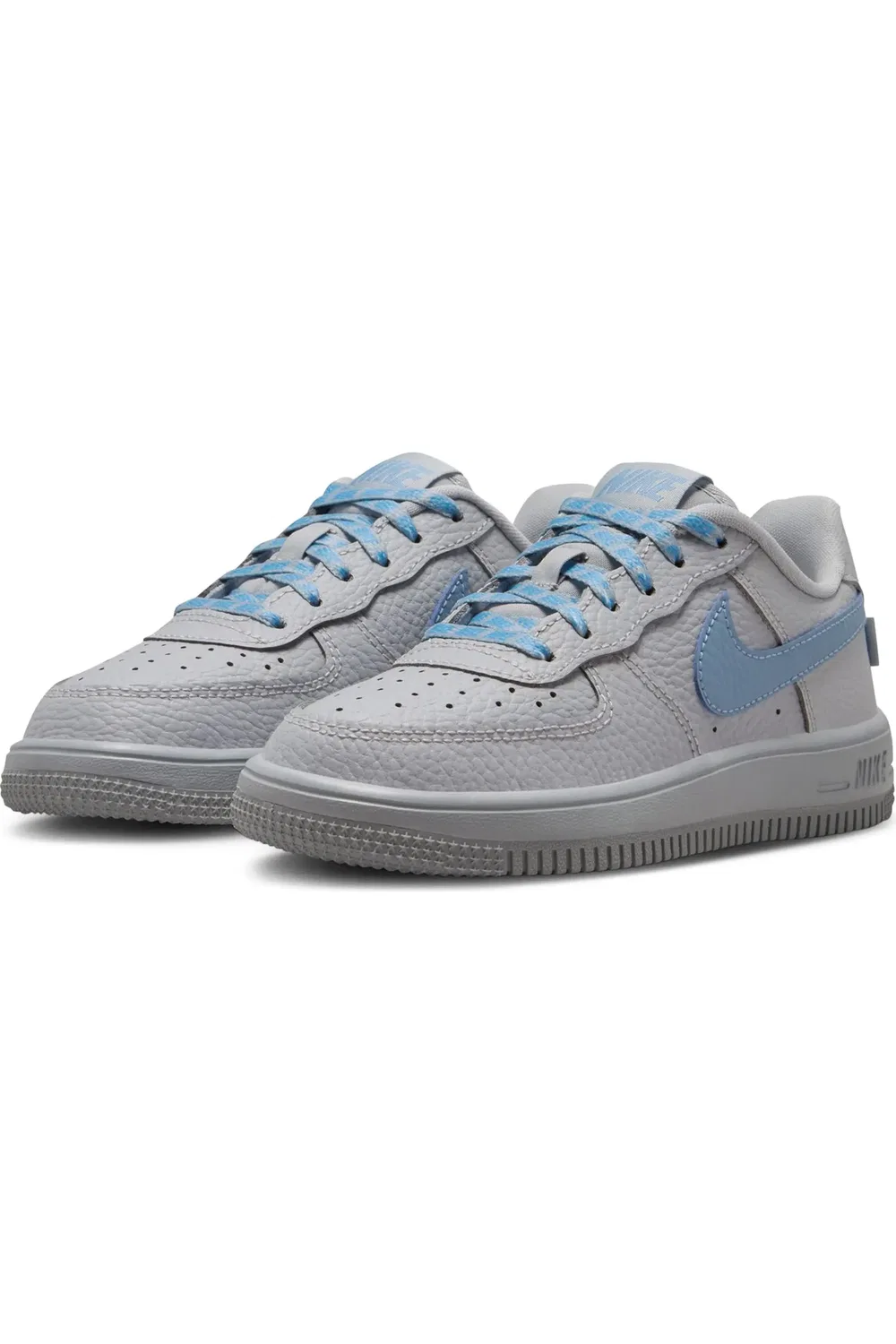 Детские кеды баскетбольные Force 1 Low Nike, Wolf Grey/Work Blue