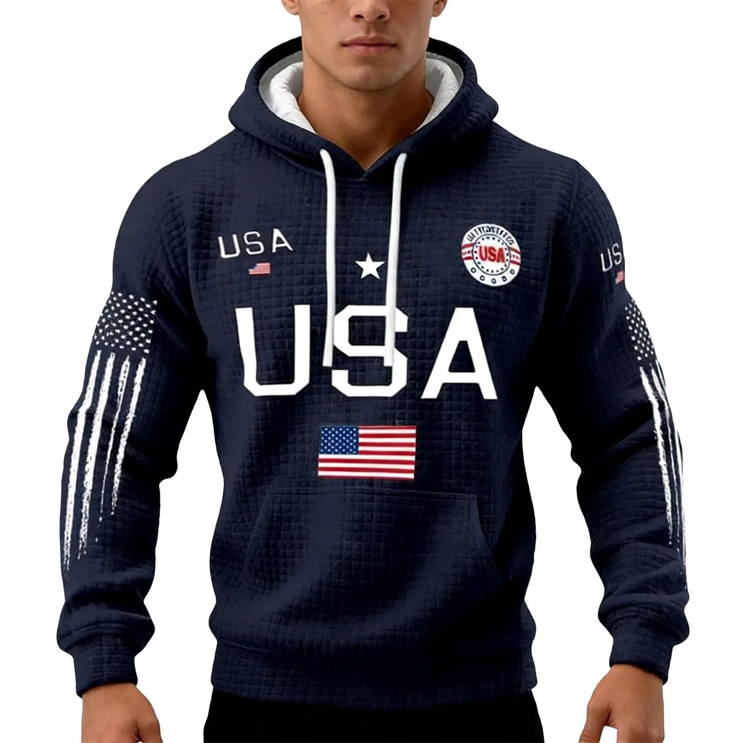 Мужской худи с длинным рукавом с принтом 250 Anniversary USA, Z11 Navy Blue — фото 2