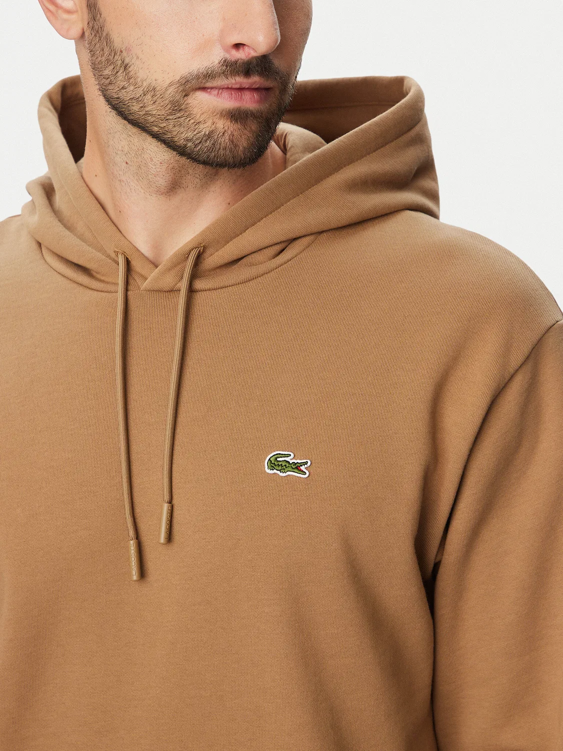 Мужской свитшот свободного кроя Lacoste, светло-коричневый — фото 4