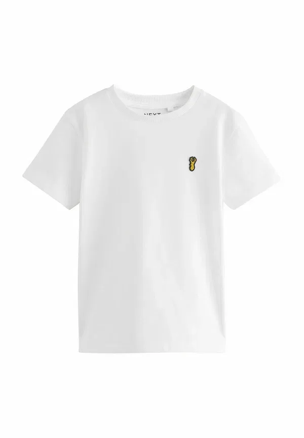 Футболка с вышивкой оленя Regular Fit 2 Pack Next Black, White, белый/черный — фото 2