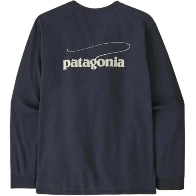 Мужская футболка с принтом Responsibili Tee Casting Logo Patagonia, Thin Ice — фото 4