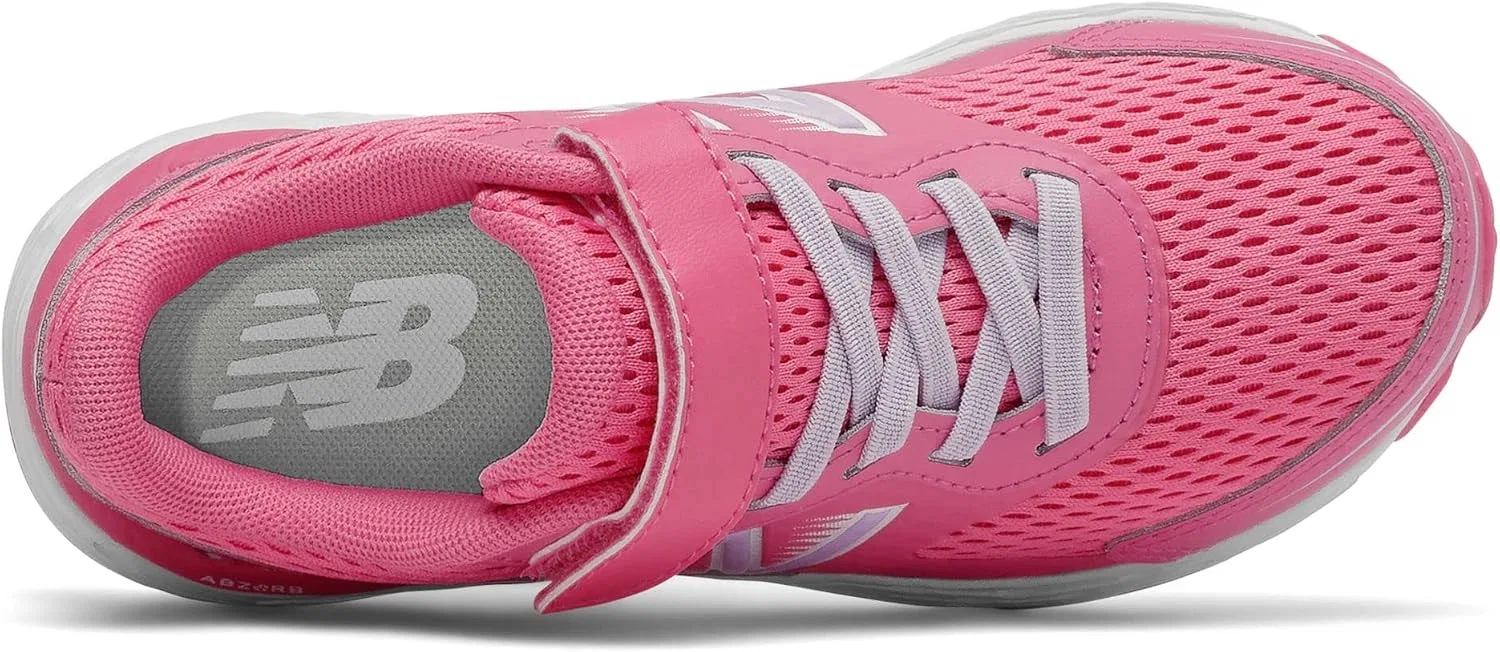 Детские кроссовки для девочек с липучкой 680 V6 New Balance, Sporty Pink/Astral Glow — фото 4