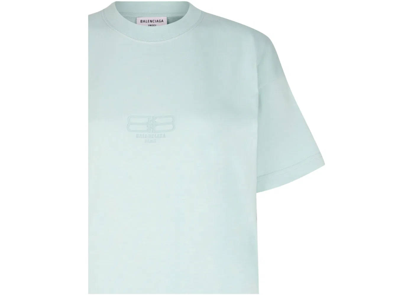 Женская футболка с принтом Balenciaga BB Paris Icon T-shirt, Aqua Green — фото 3