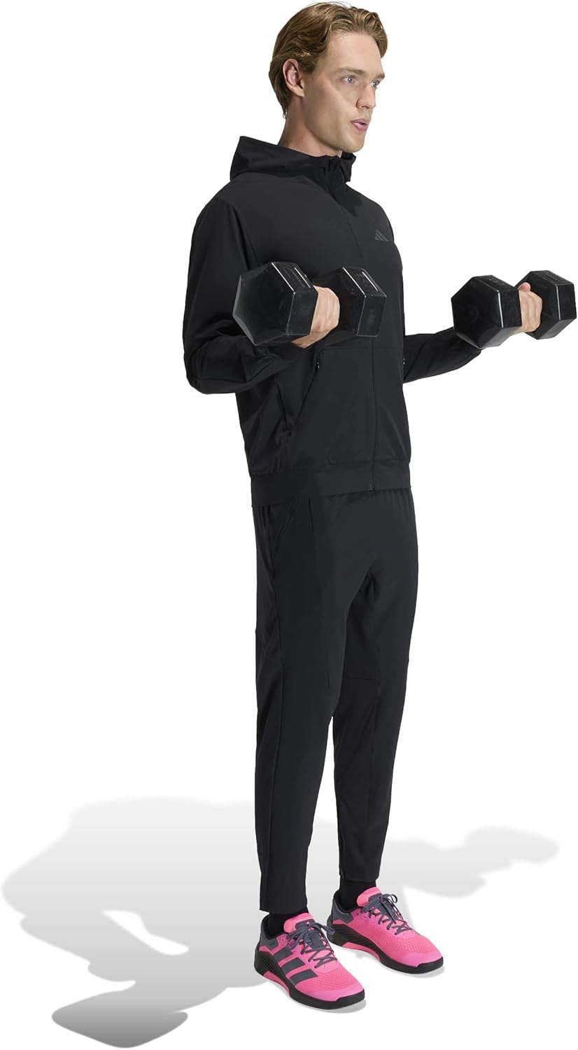 Мужская толстовка Adidas CL826 D4T HYBRID на молнии, черный — фото 3