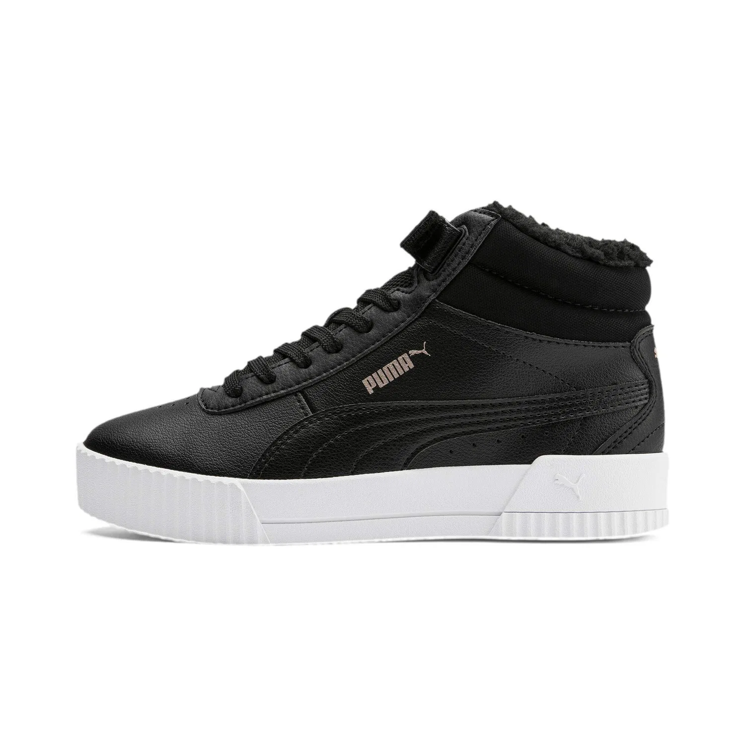 Детские кроссовки для мальчиков с высоким верхом Cute Mid Fur Jr PUMA PUMA Black Rose Gold PUMA White
