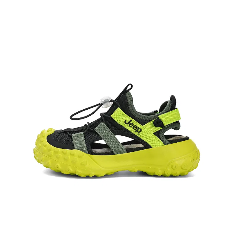 Детские сандалии с закрытым носком Jeep, Black/Neon Green