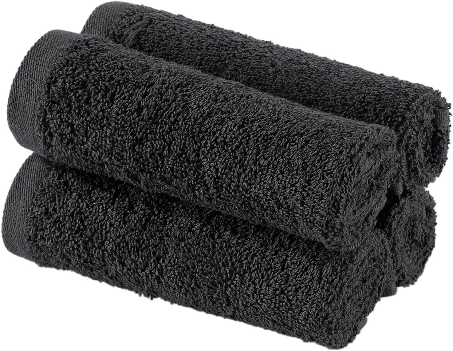 Набор мочалок для лица, 4 шт, Towelbay, хлопок, 600 г/м², 30x30 см, Black — фото 2