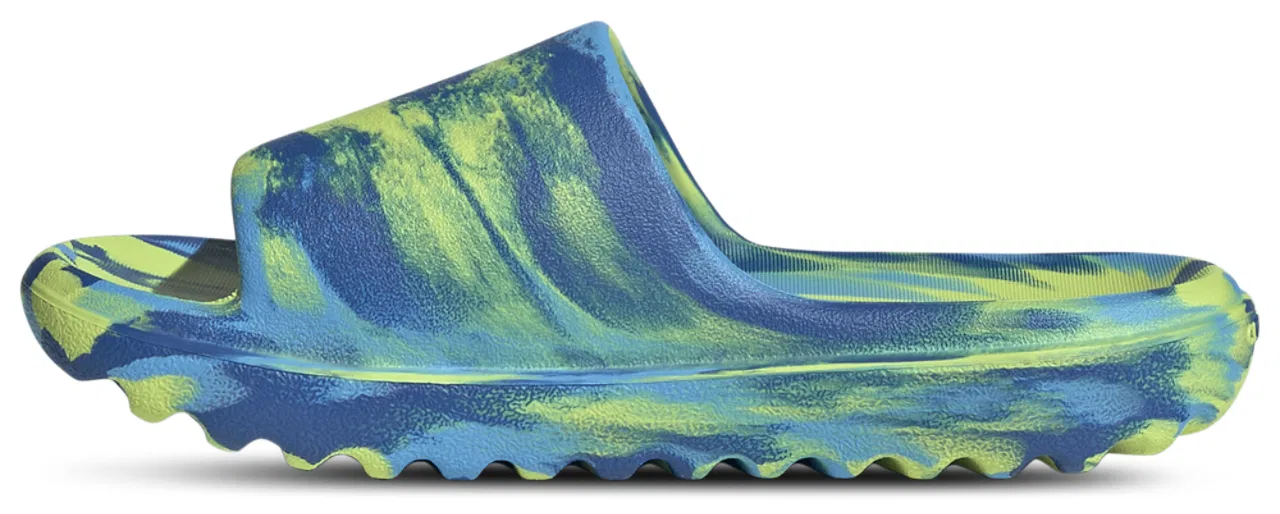 Детские сандалии-слайды с открытым носком, EVA, Adidas Adilette Lumia, adidas, Solar Slime/Lucid Aquamarine/Team Royal Blue — фото 2