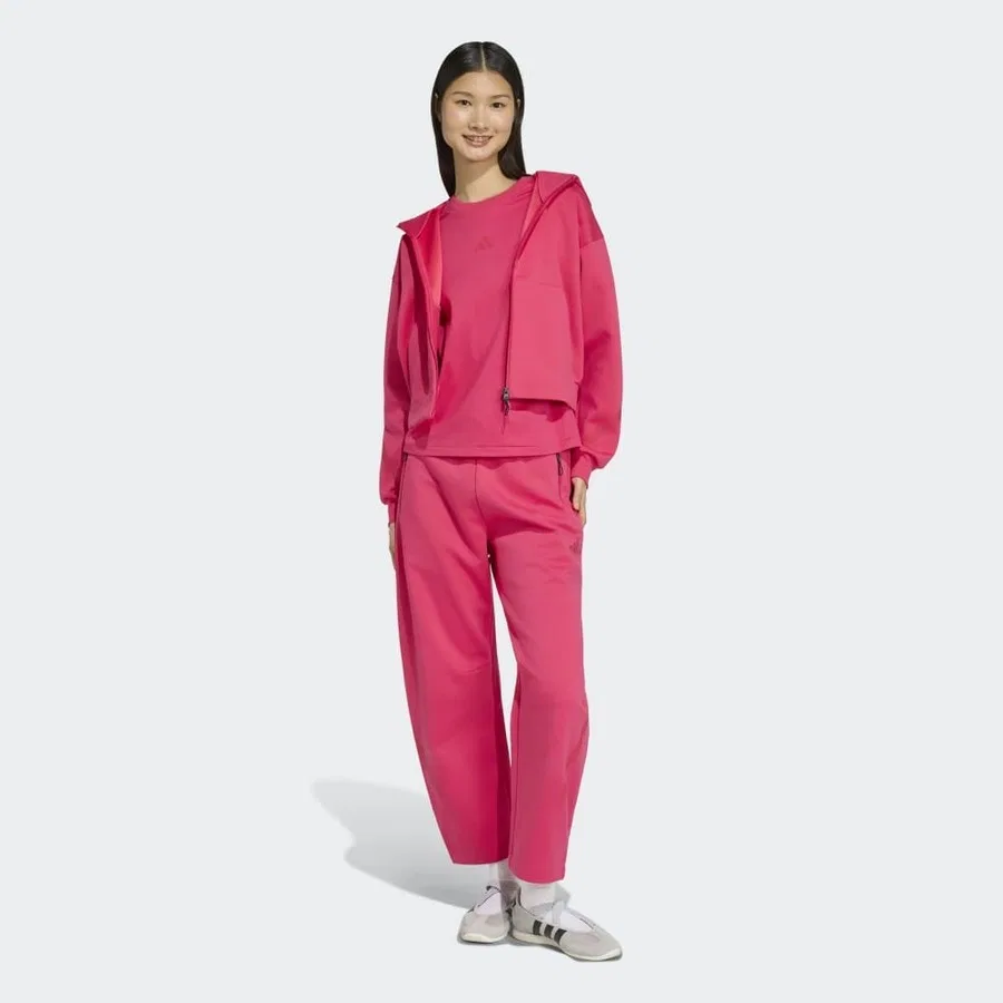 Женский свитшот с капюшоном и молнией Z.N.E. Cr Fz adidas, Розовый — фото 4