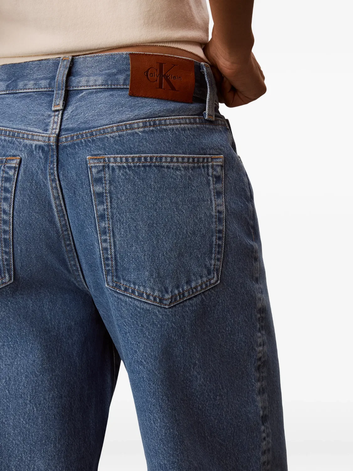 Джинсы широкие с высокой талией, синие Calvin Klein, синий — фото 2