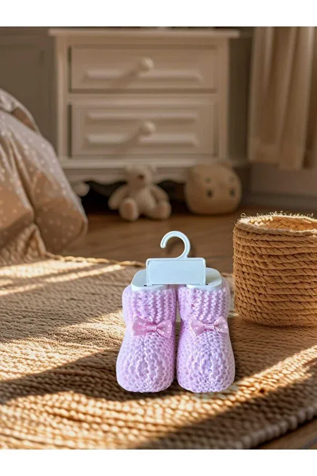 Детские пинетки из шерсти с рисунком Dapwear'S Kids, Pink — фото 2