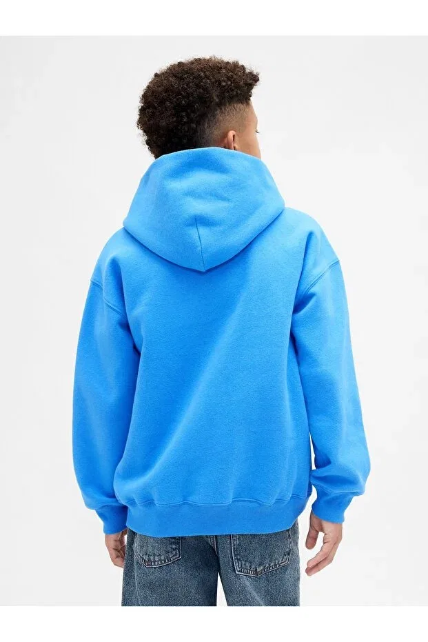 Детские свитшот для мальчиков с принтом VintageSoft Relaxed Logo Gap, Light Blue-001 — фото 4