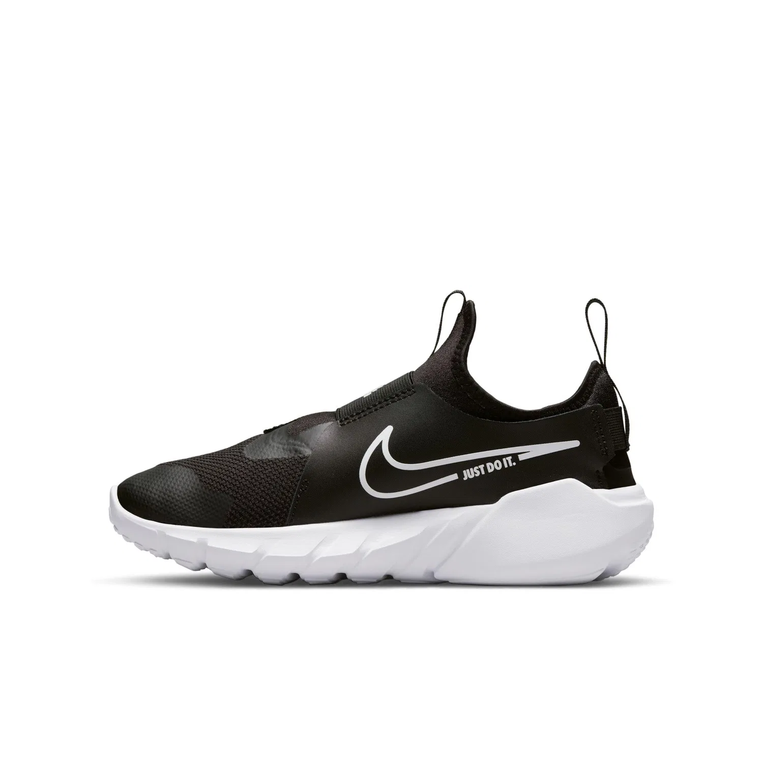 Детские кроссовки для мальчиков и девочек с принтом Flex Runner NIKE, Black White Photo Blue University Gold — фото 4