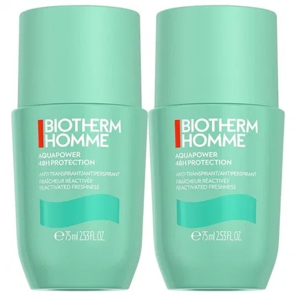 Антиперспирант охлаждающий 48ч Biotherm Homme Aquapower, 2 x 75 мл