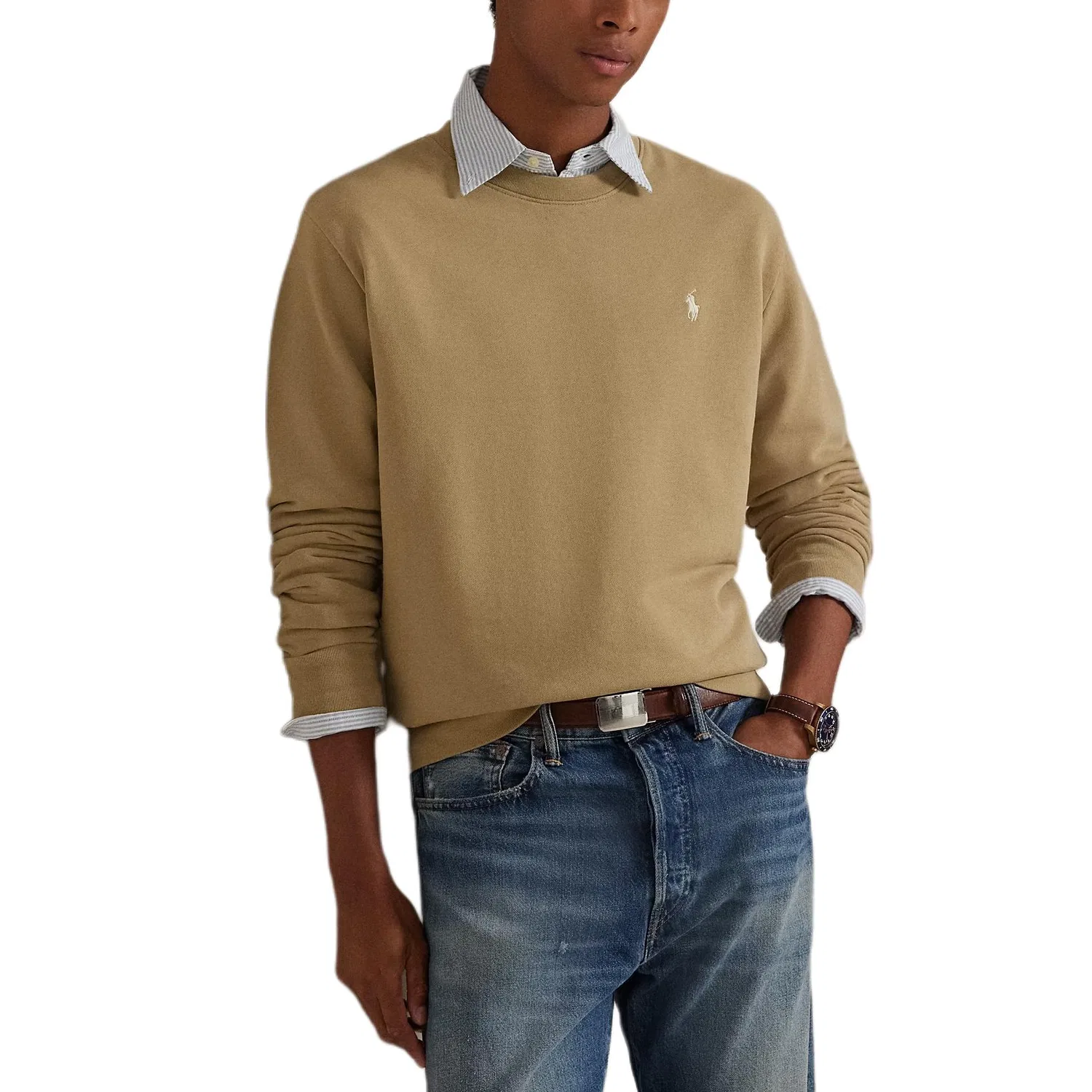 Мужской свитшот с вышивкой Polo Pony Polo Ralph Lauren, RL Khaki — фото 4