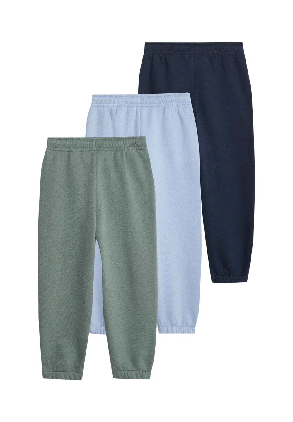 Комплект из 3 однотонных спортивных штанов (джоггеров) Marks & Spencer, Navy Mix — фото 2