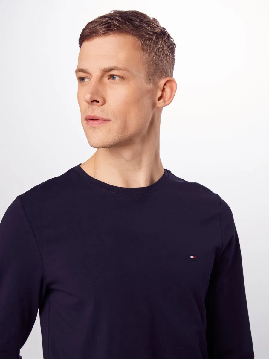 Рубашка TOMMY HILFIGER с длинным рукавом, приталенного кроя, темно-синего цвета — фото 2