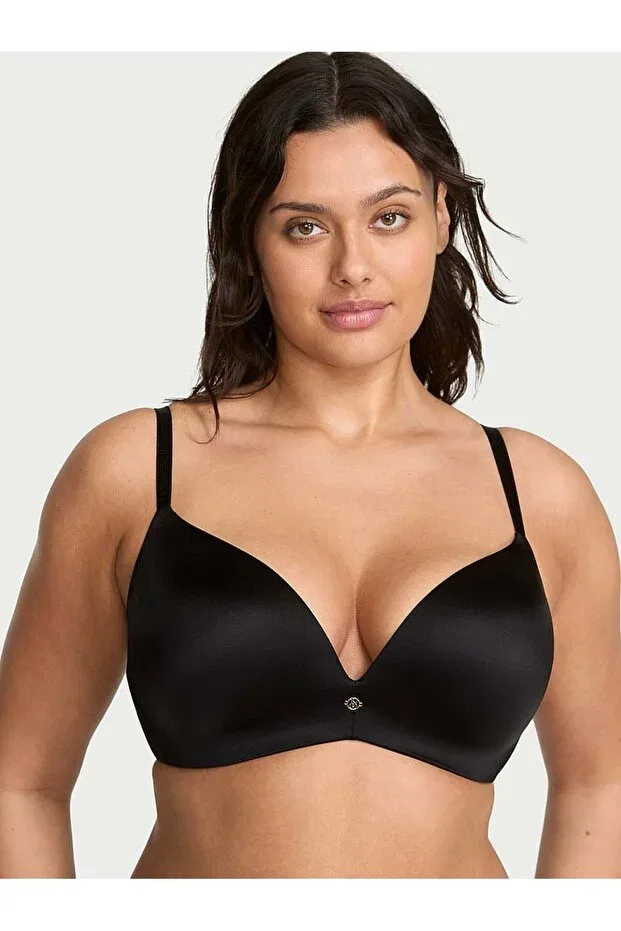 Женский бюстгальтер-пуш-ап без косточек с кружевом So Obsessed Smooth Wire-Free Push-Up Bra Victoria'S Secret, Black
