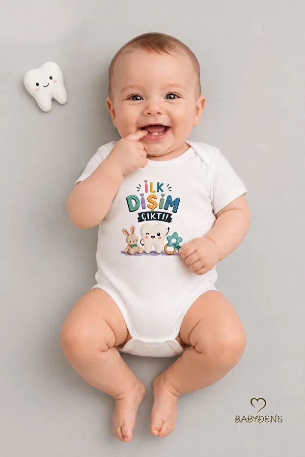 Детское боди с коротким рукавом с принтом My First Tooth Came Out Babyden'S, Short Sleeve