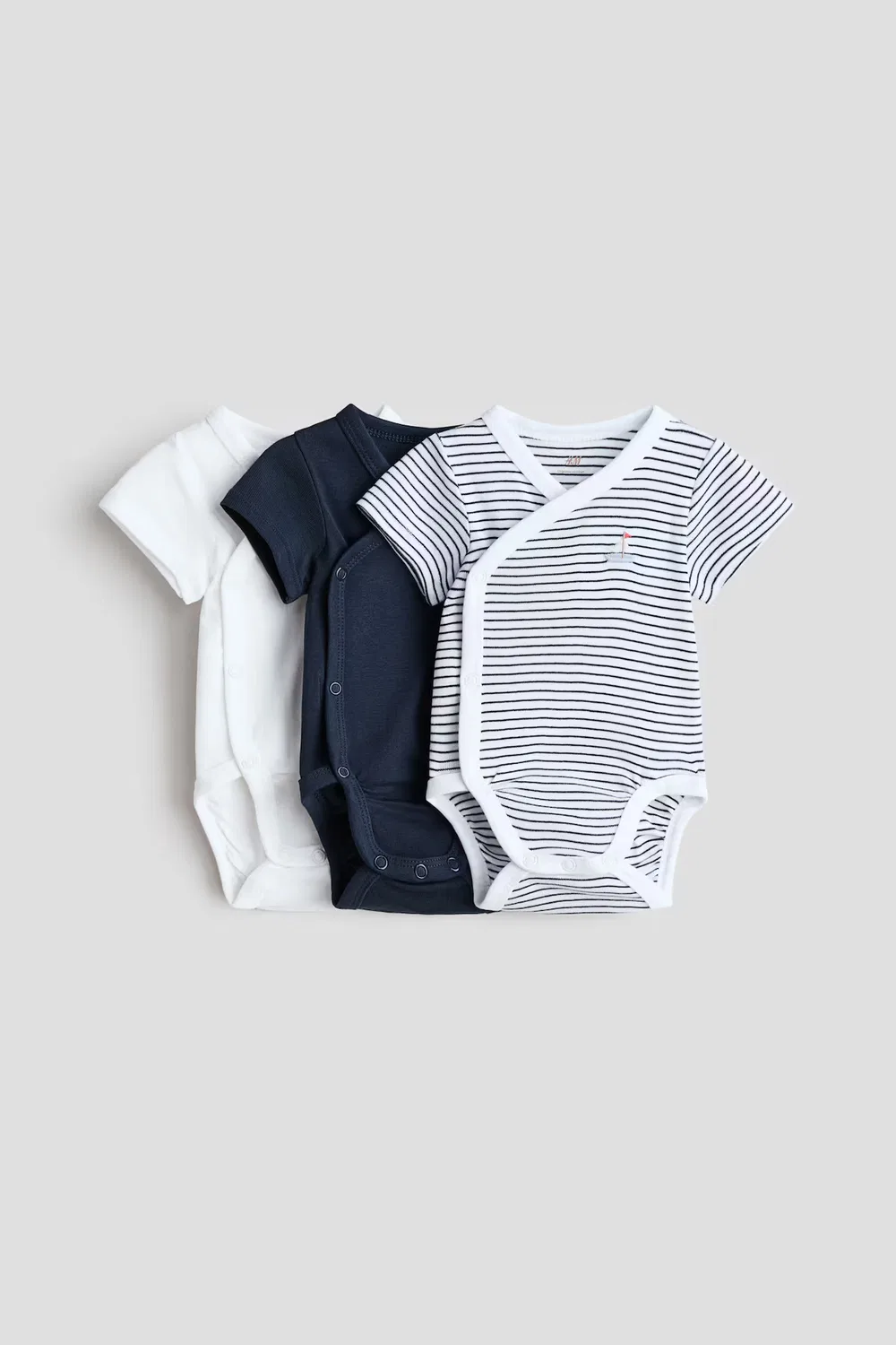 Комплект из 3 боди-обертываний H&M, Marineblau/Segelboot