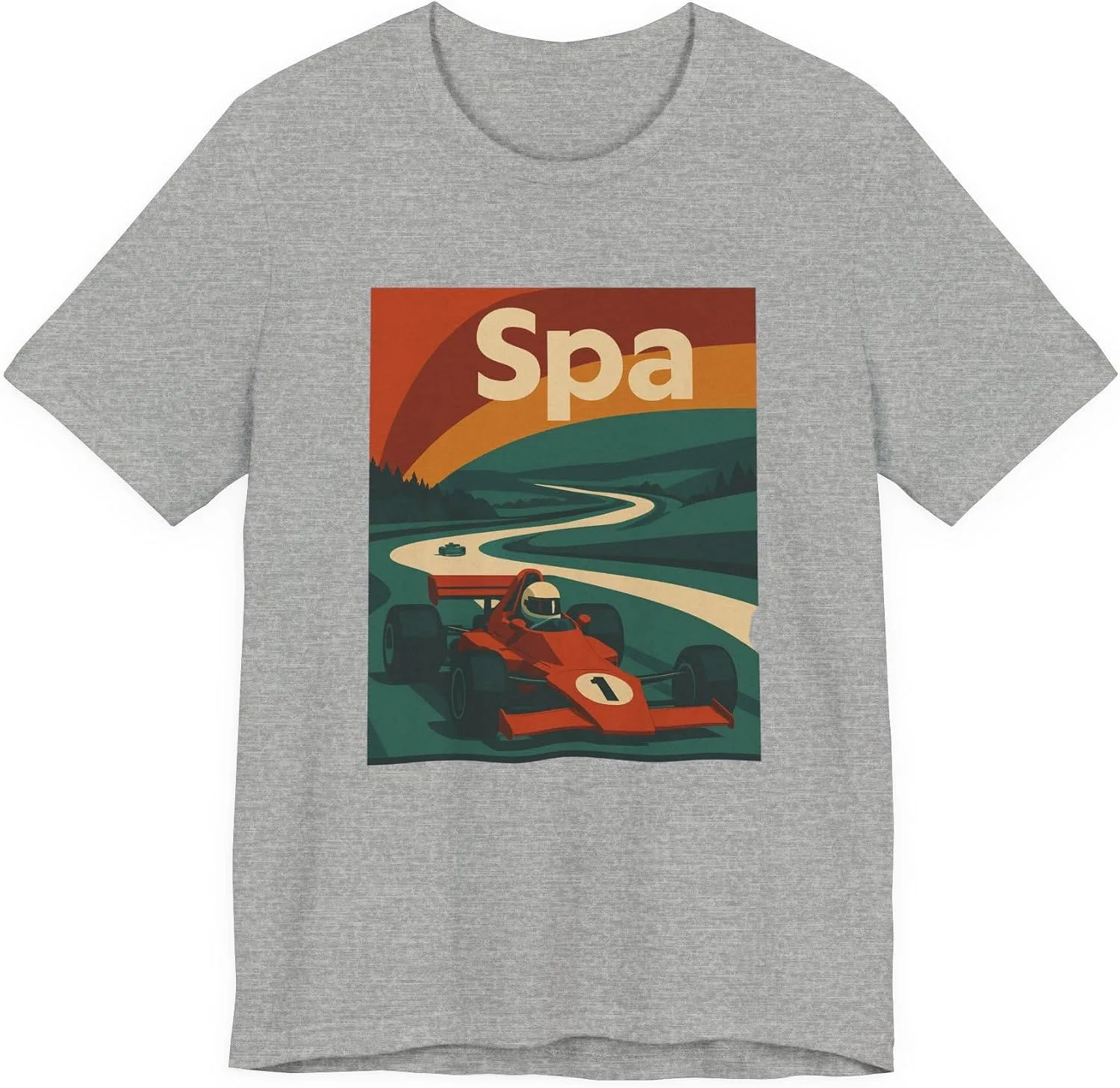 Футболка с принтом Vintage Racing Spa Tee, серый меланж