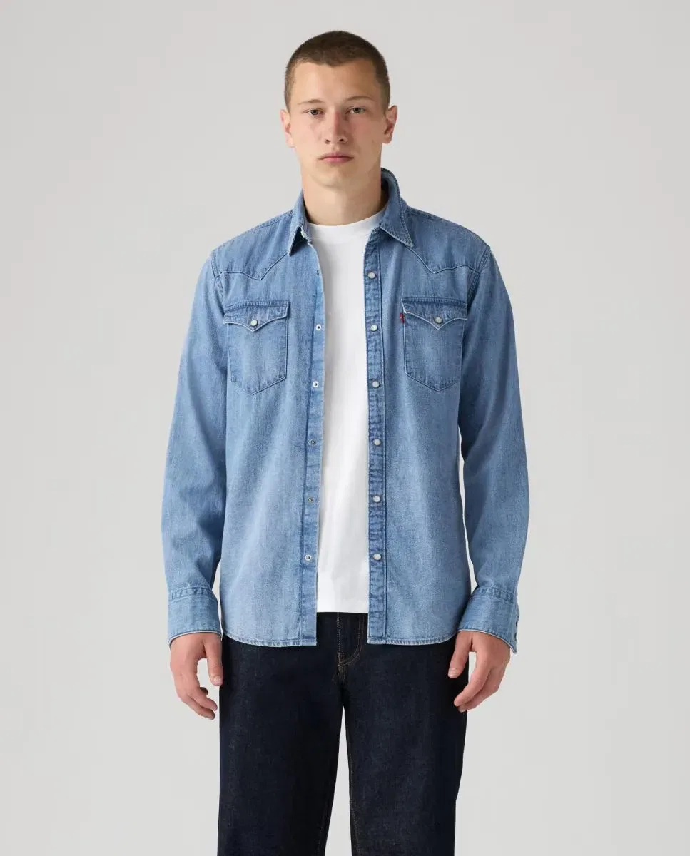 Мужская джинсовая рубашка с длинным рукавом Levi's, Azul Claro