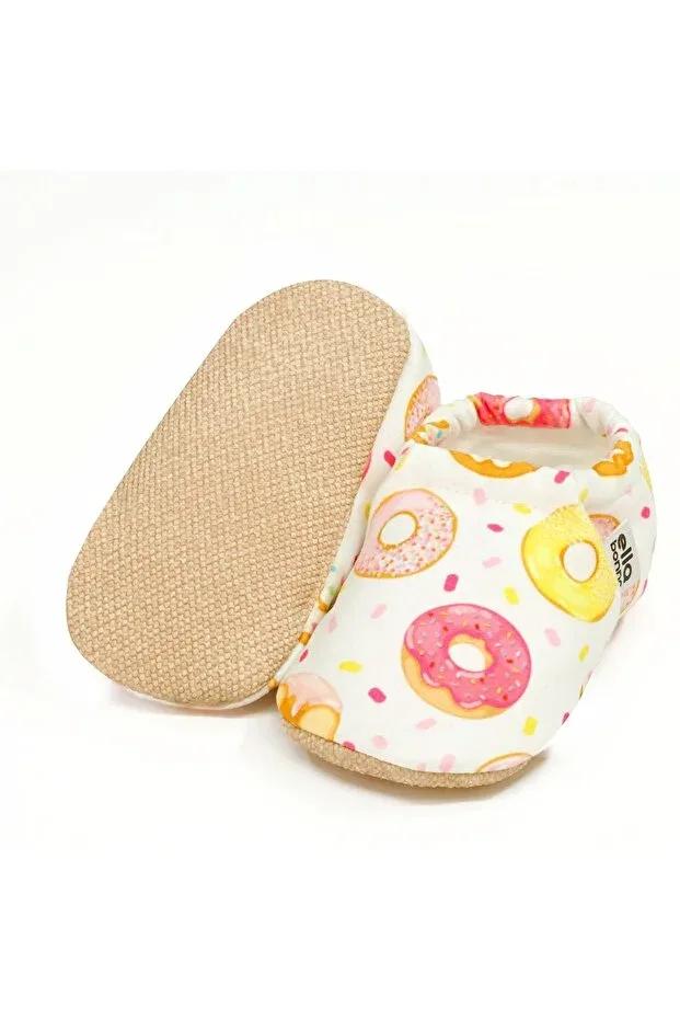 Детские пинетки-носочки с принтом Non-Slip sole donat patterned baby booties Ella Bonna, Donut — фото 3