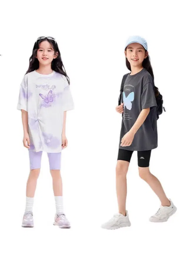 Футболка с принтом для девочек 208225117024 Balabala, серая — фото 2