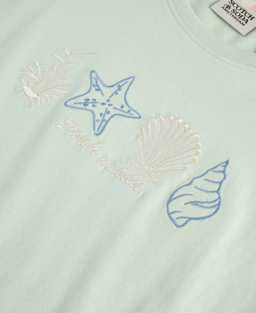 Футболка с принтом Beach Inspired, модель Girls' 4-6X Fashion T-Shirt SCOTCH & SODA, Light Pastel Green — фото 3