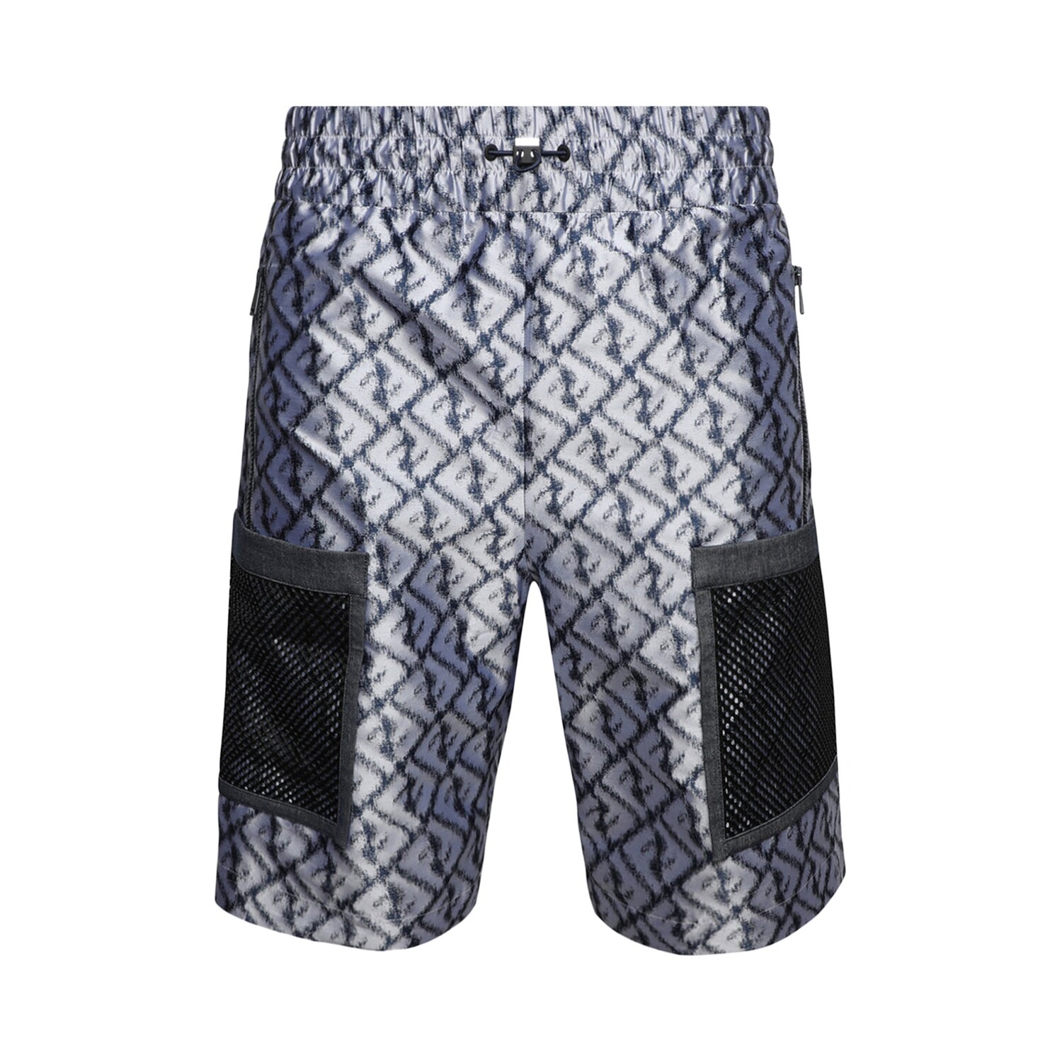 

Шорты-бермуды из полиэстера с вышивкой Fendi, цвет Zucca Blue