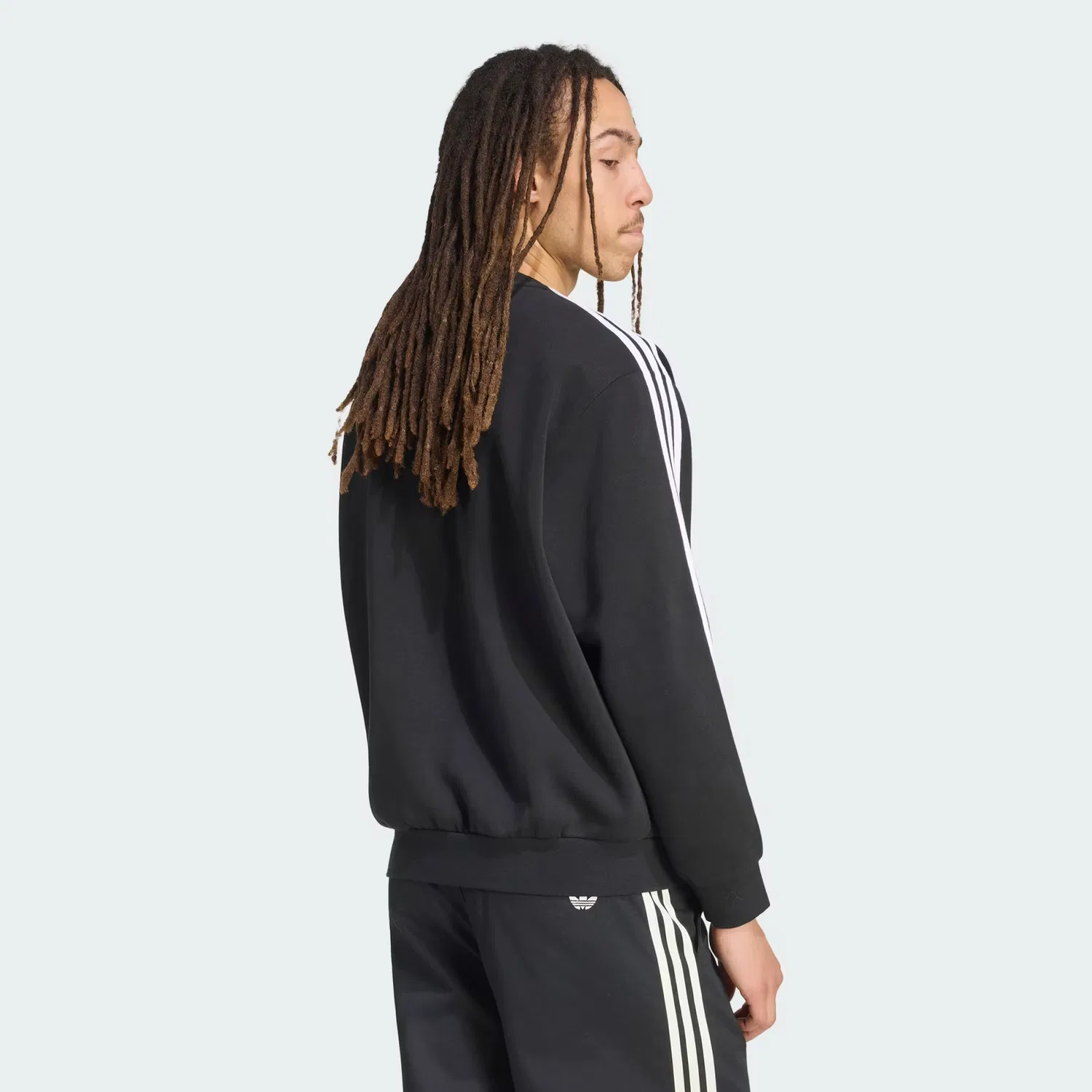 Мужской свитшот оверсайз Adicolor 3-Stripes Adidas Originals, черный/белый — фото 3