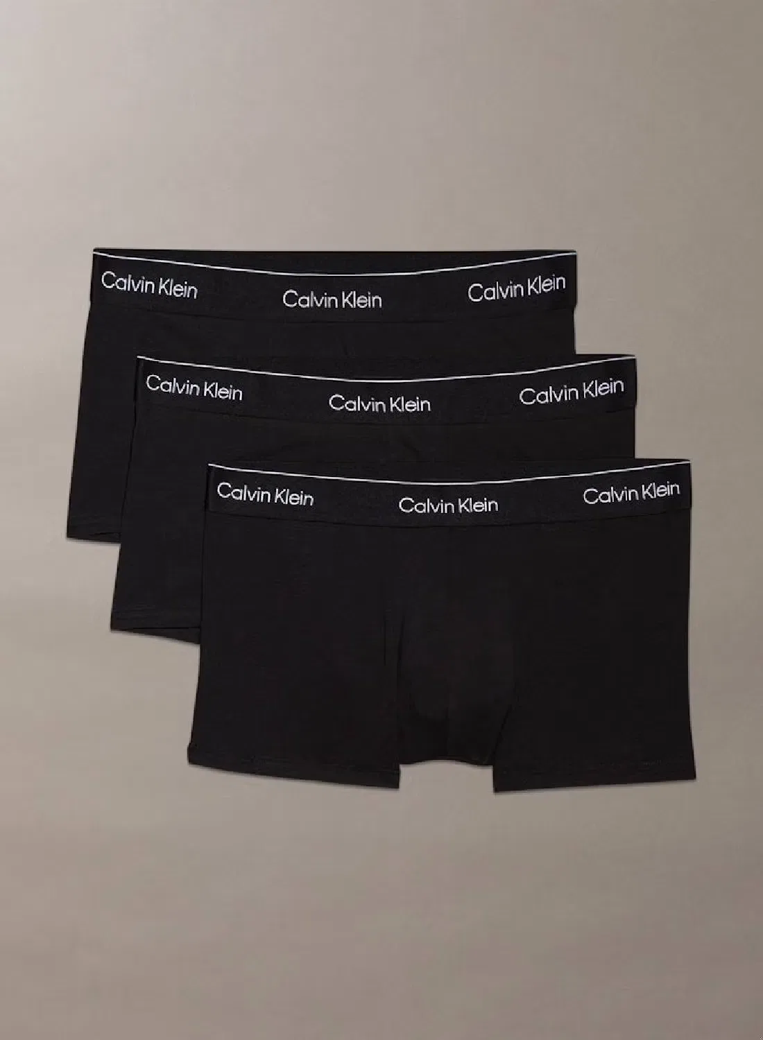 Трусы-боксеры низкой посадки, комплект из 3 штук, Icon Cotton Stretch, Calvin Klein, черный