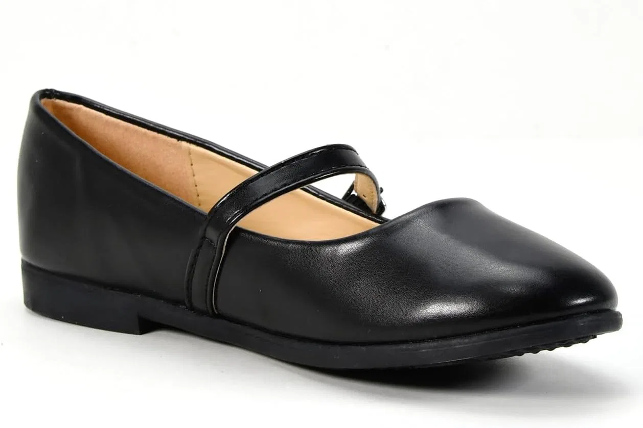 Детские туфли-балетки для девочек с бантом Nova Utopia Nova Footwear, Blackpu — фото 4