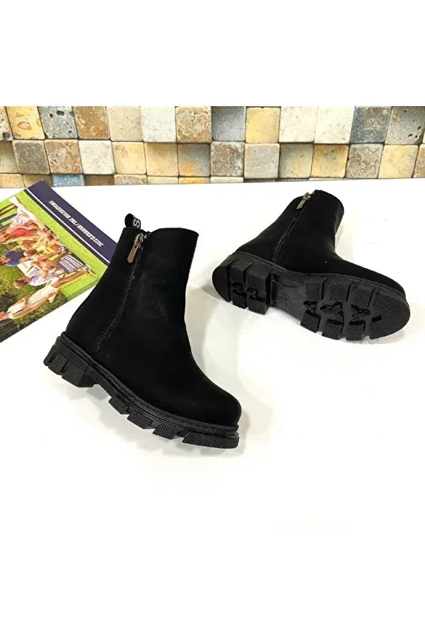 Детские ботинки для девочек на молнии Maxmoda, Black — фото 2