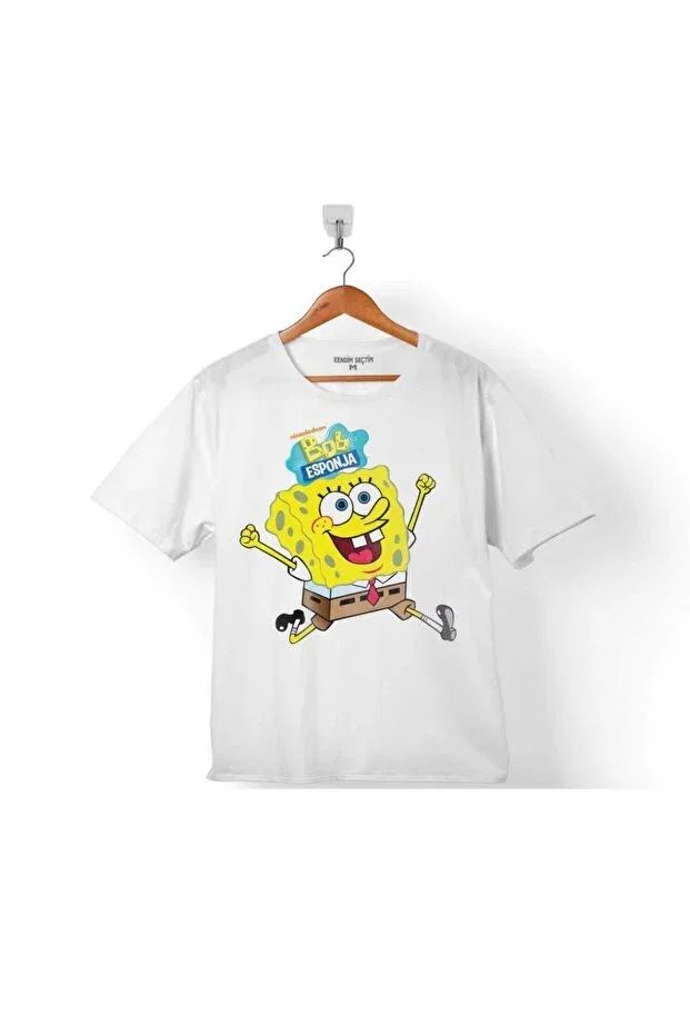 Детская футболка для мальчиков с принтом Sponge Bob Spain Kendim Seçtim, White